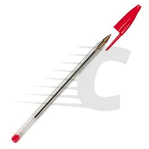 Bolígrafo BIC Cristal Rojo | Transparente | 0.4mm